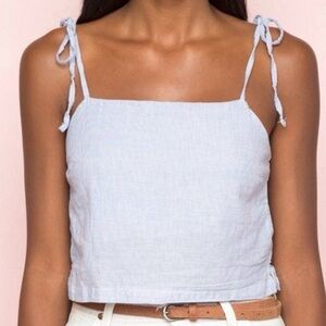 Brandy Melville Blue Pinstripe Tie Strap Tank Top